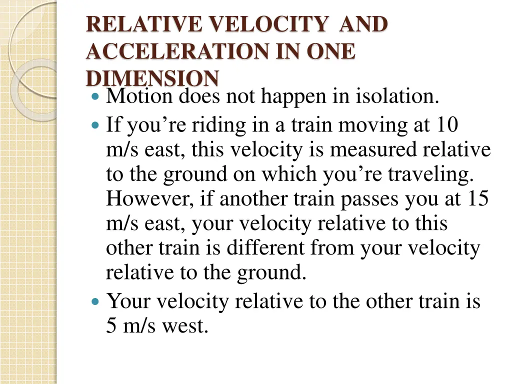 relative velocity and acceleration 1