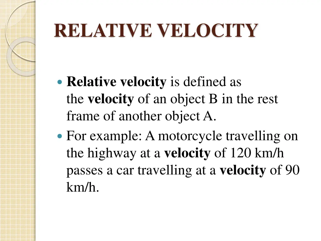 relative velocity