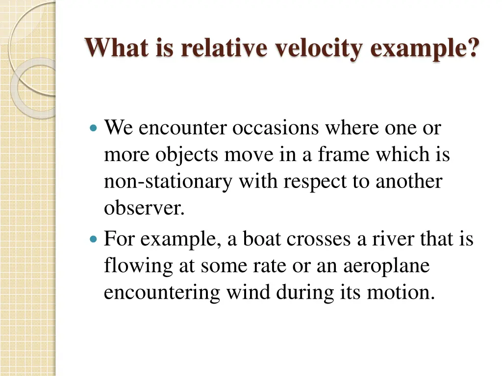 what is relative velocity example