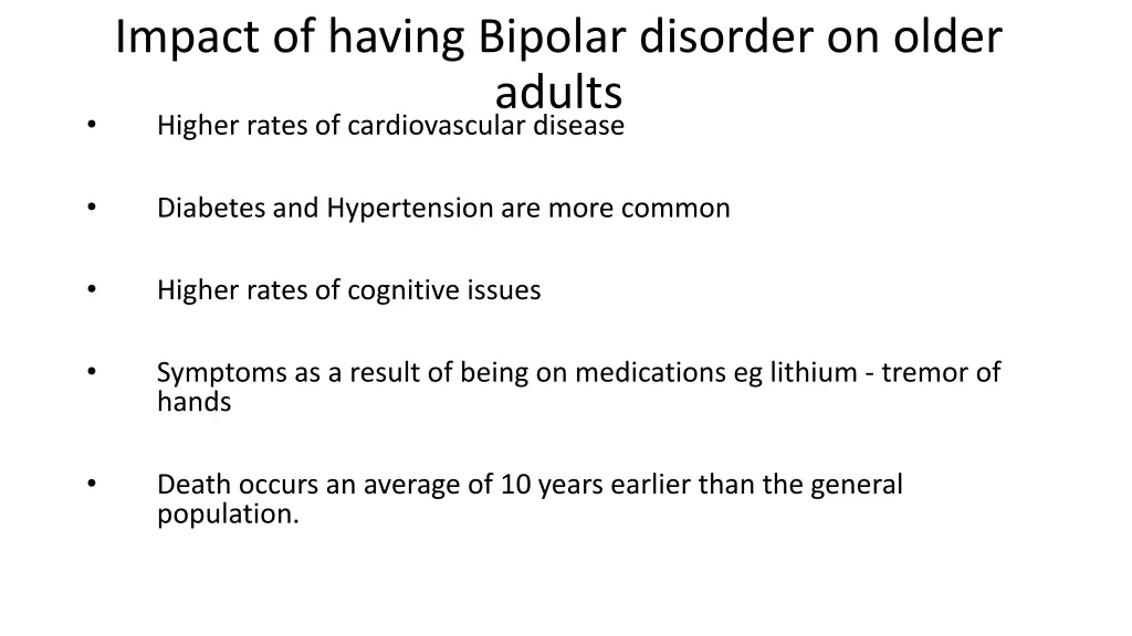 impact of having bipolar disorder on older adults