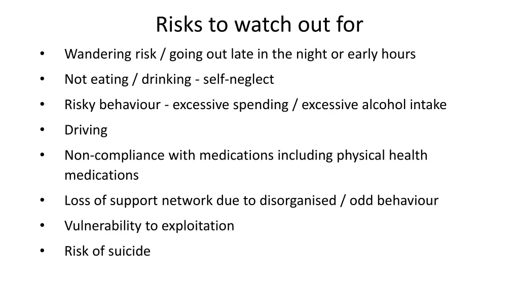 risks to watch out for