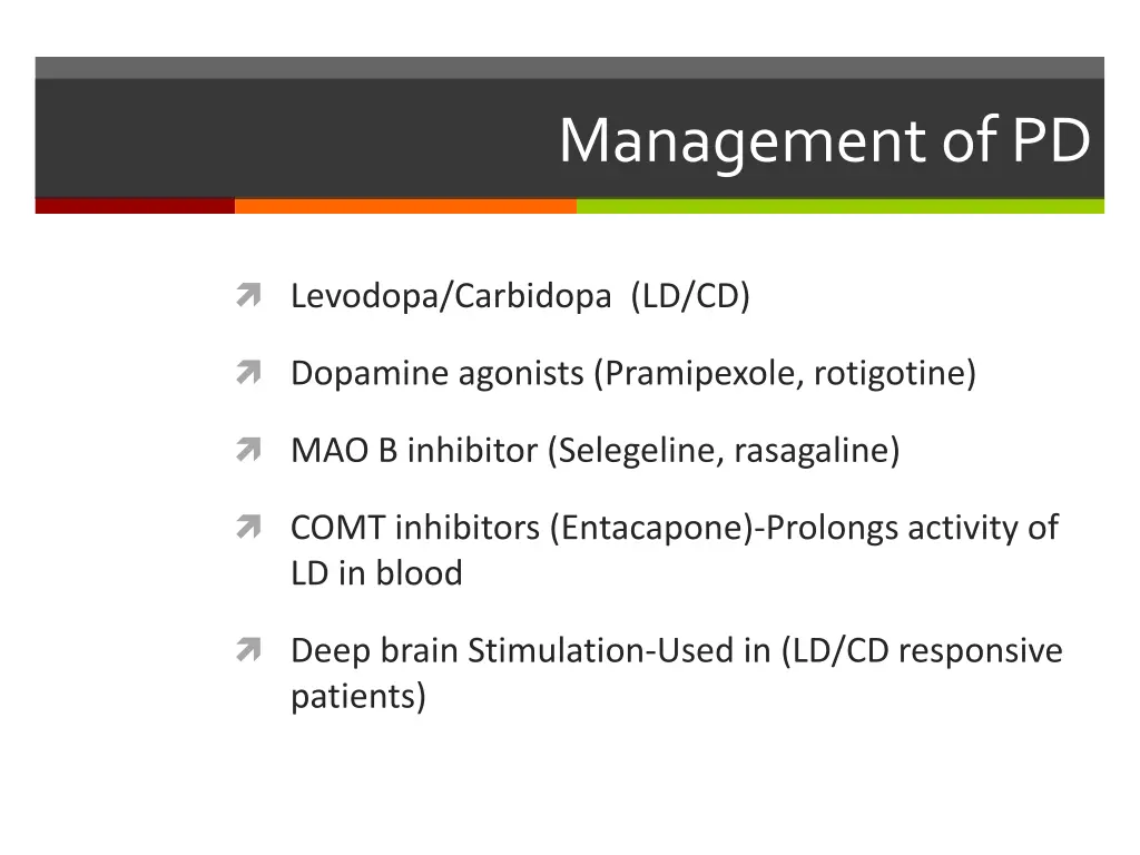 management of pd