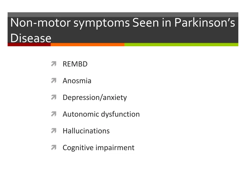 non motor symptoms seen in parkinson s disease