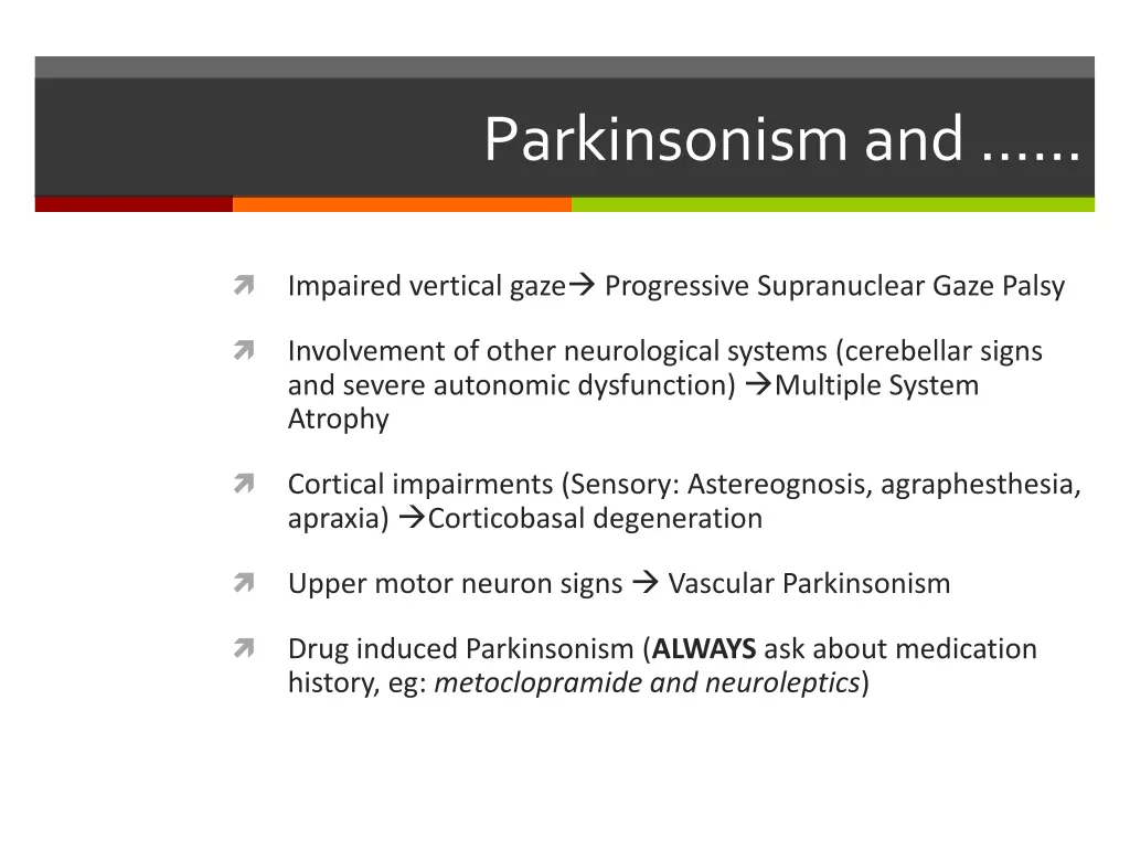 parkinsonism and