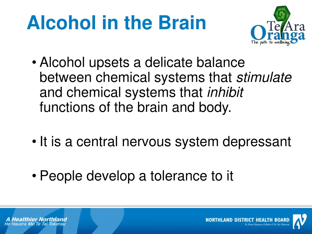 alcohol in the brain