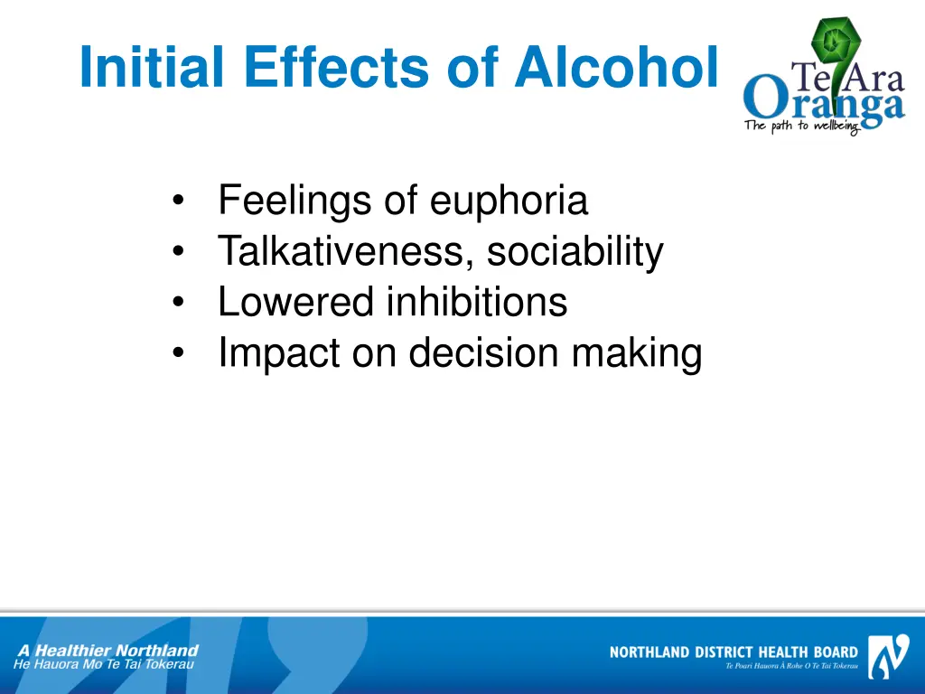 initial effects of alcohol