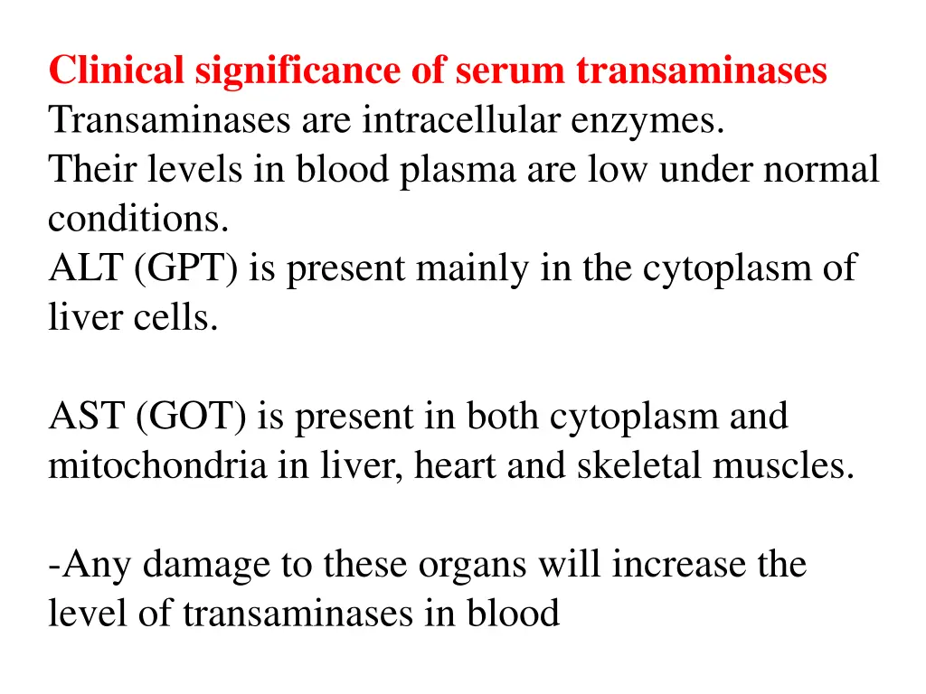 clinical significance of serum transaminases