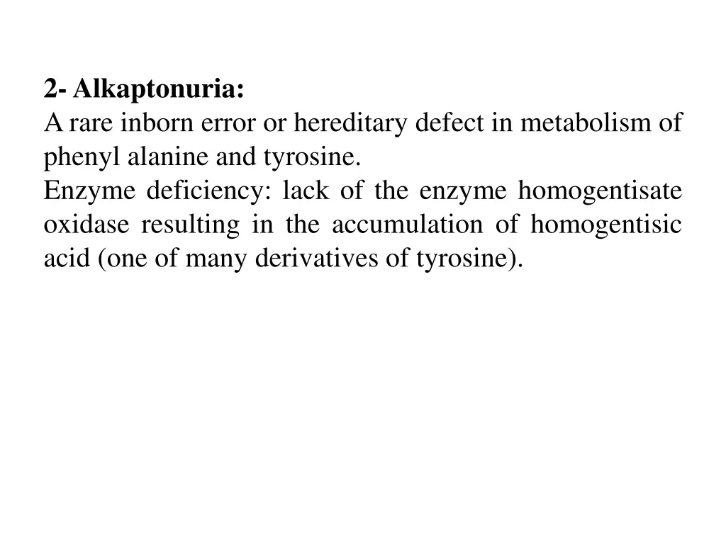 2 alkaptonuria a rare inborn error or hereditary