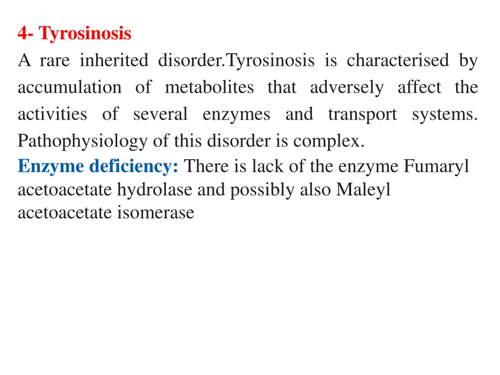 4 tyrosinosis a rare inherited disorder