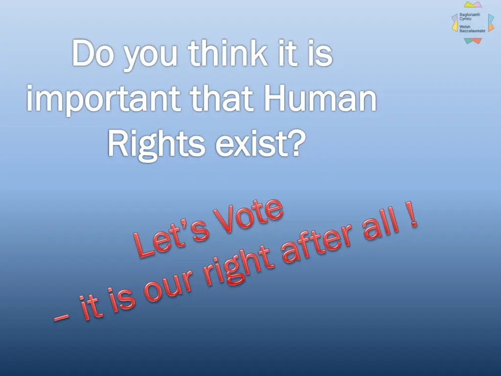 do you think it is important that human rights