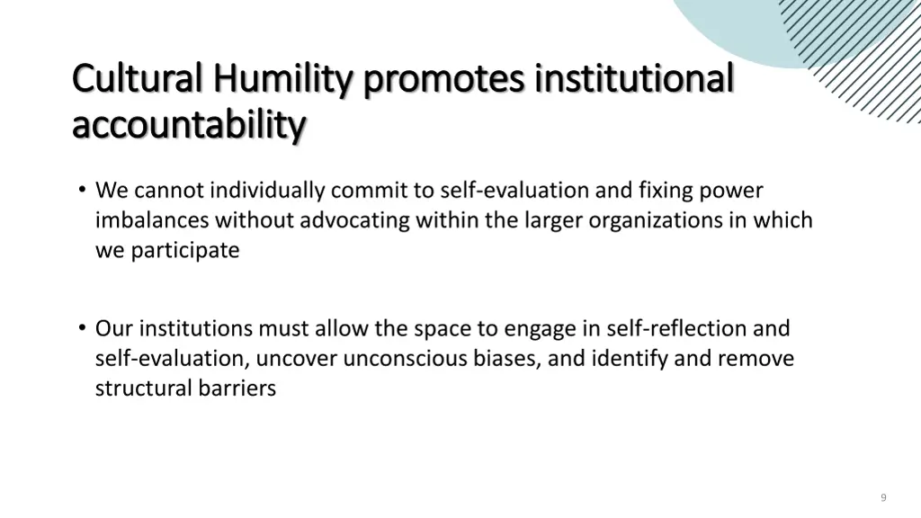 cultural humility promotes institutional cultural