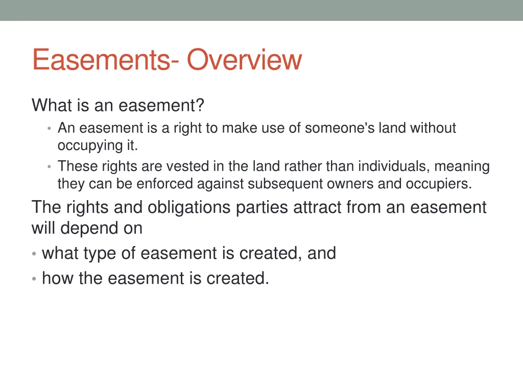 easements overview