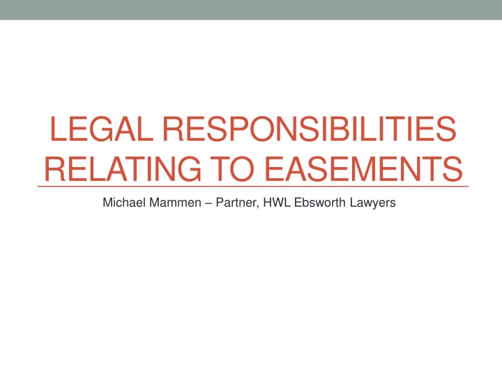 legal responsibilities relating to easements