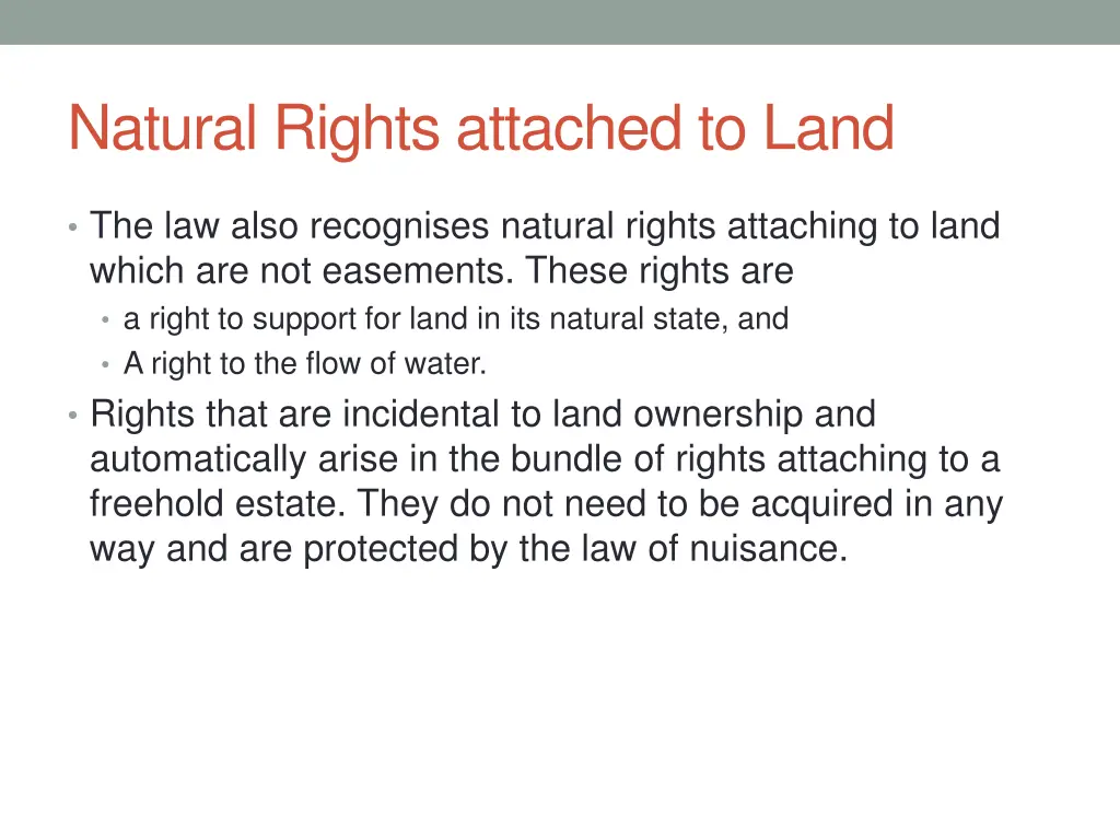 natural rights attached to land