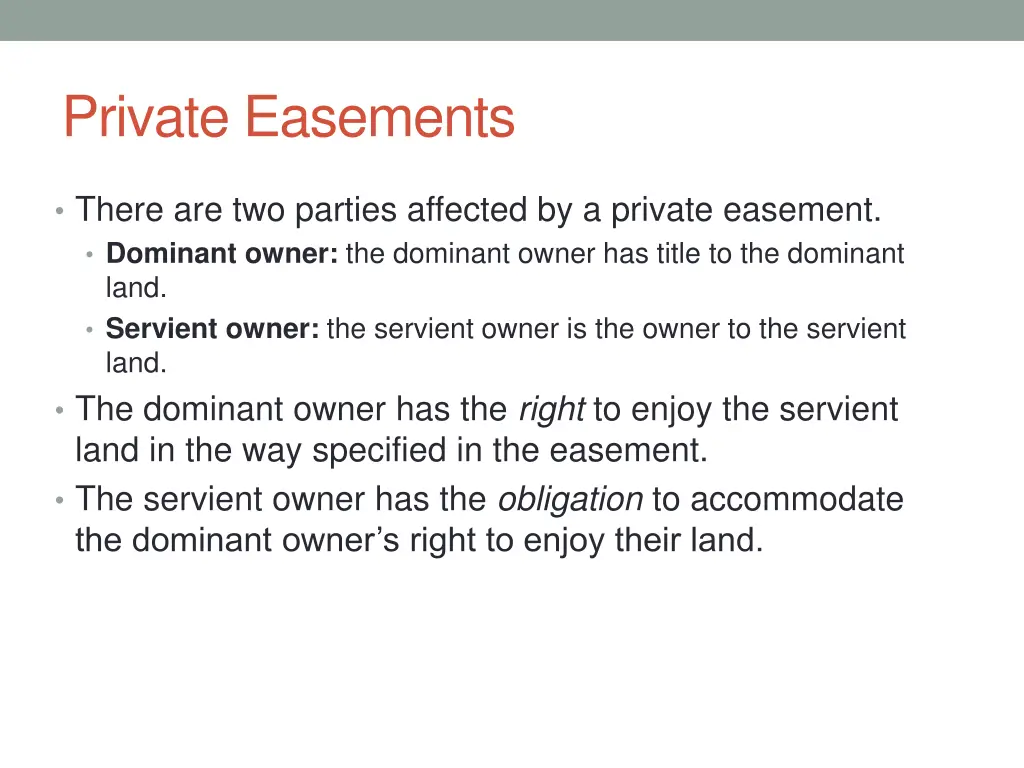 private easements