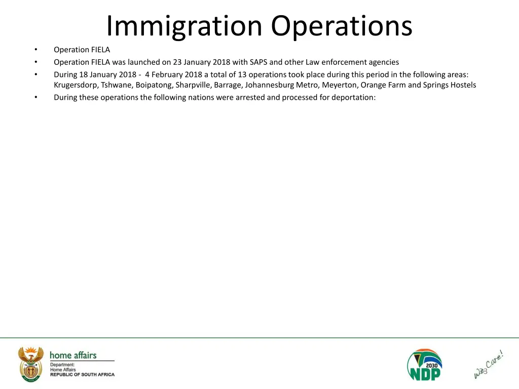 immigration operations operation fiela operation