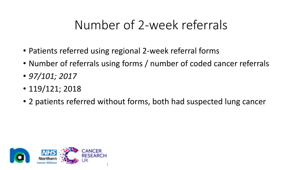 number of 2 week referrals