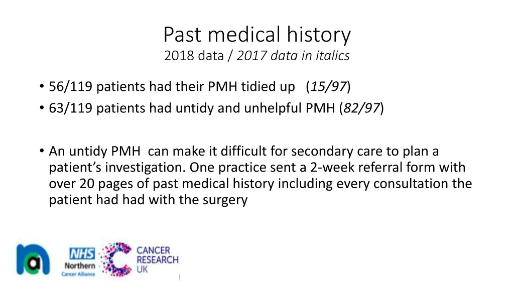 past medical history 2018 data 2017 data