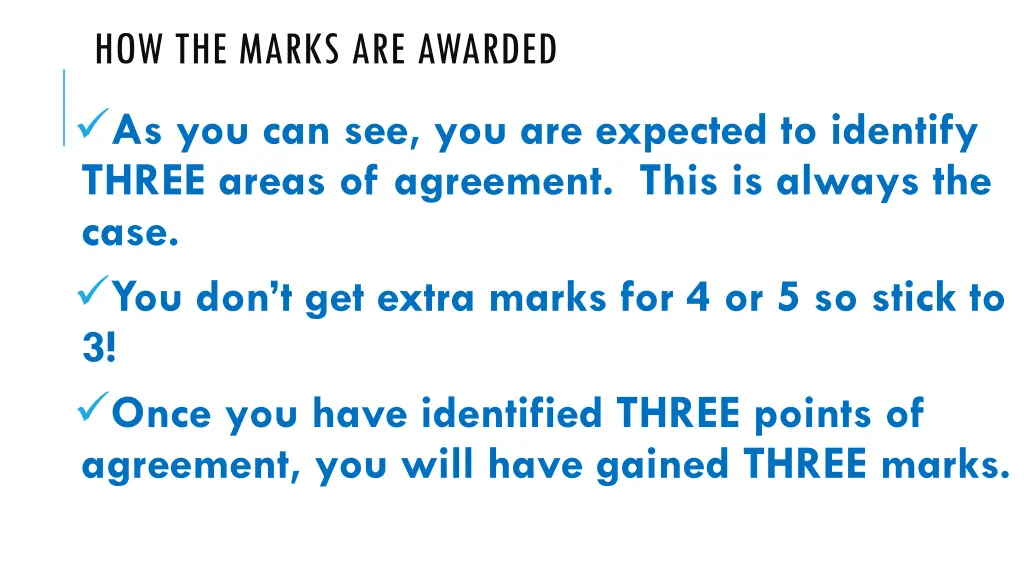 how the marks are awarded 2