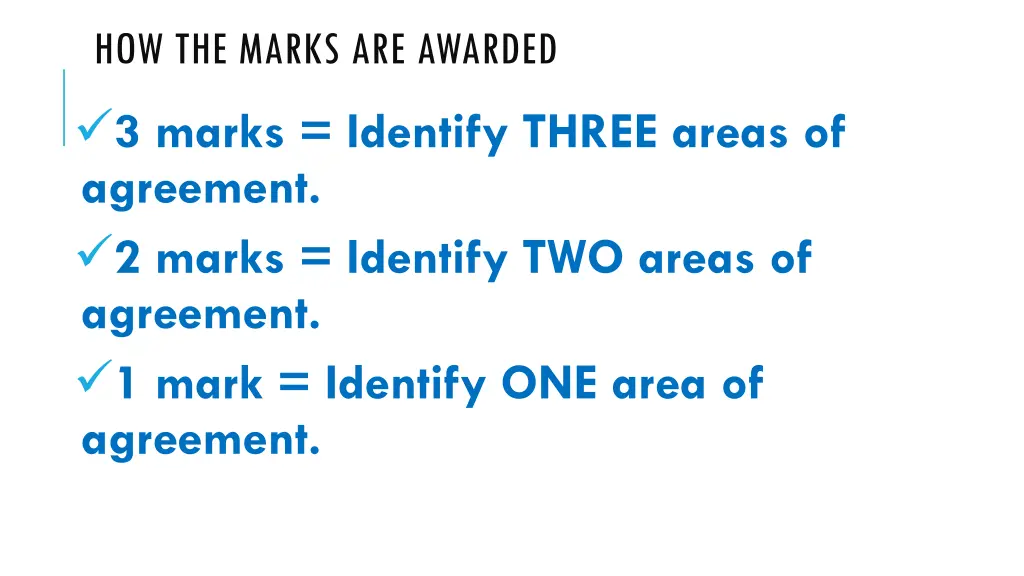 how the marks are awarded