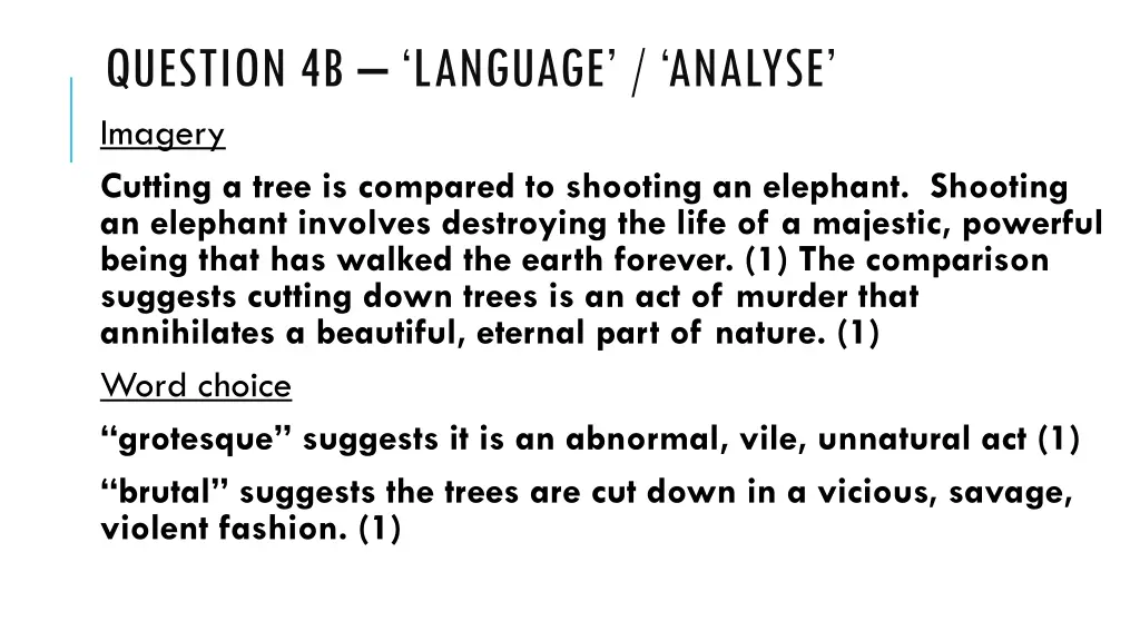 question 4b language analyse imagery cutting