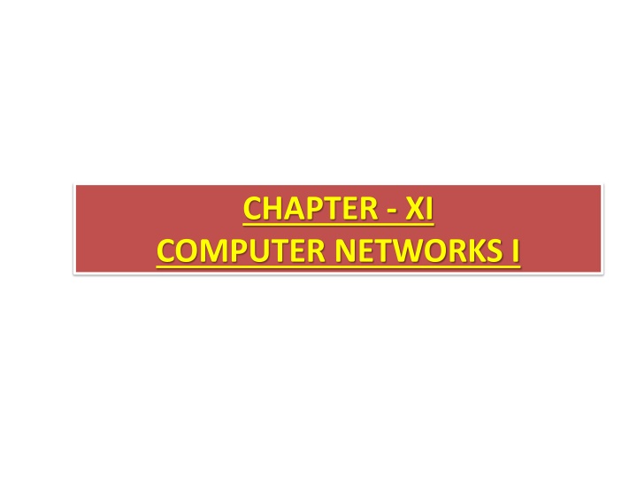 chapter xi computer networks i