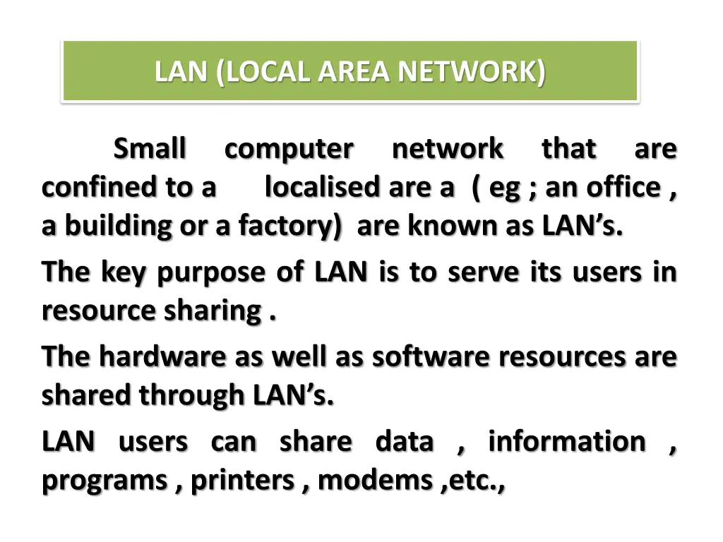 lan local area network