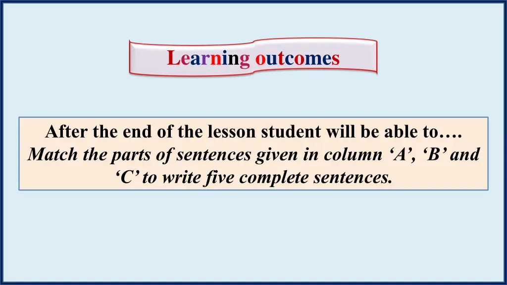 learning outcomes