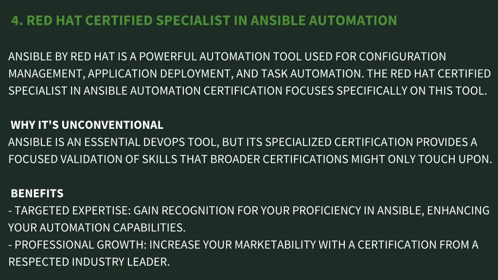 4 red hat certified specialist in ansible