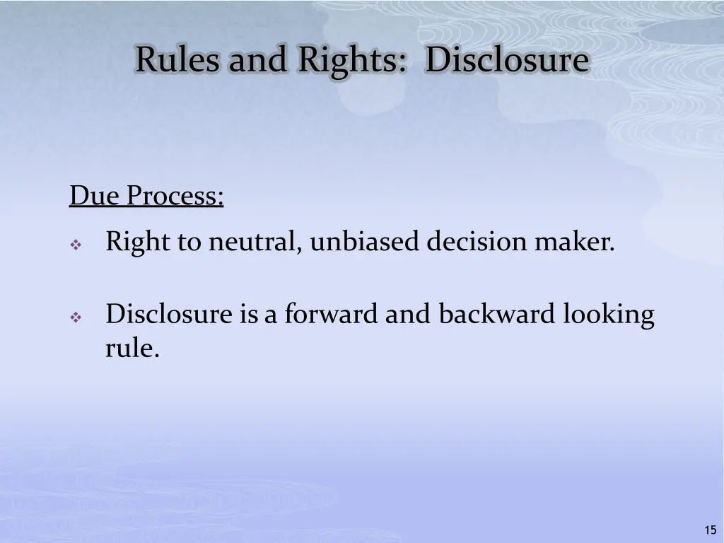 rules and rights disclosure 1