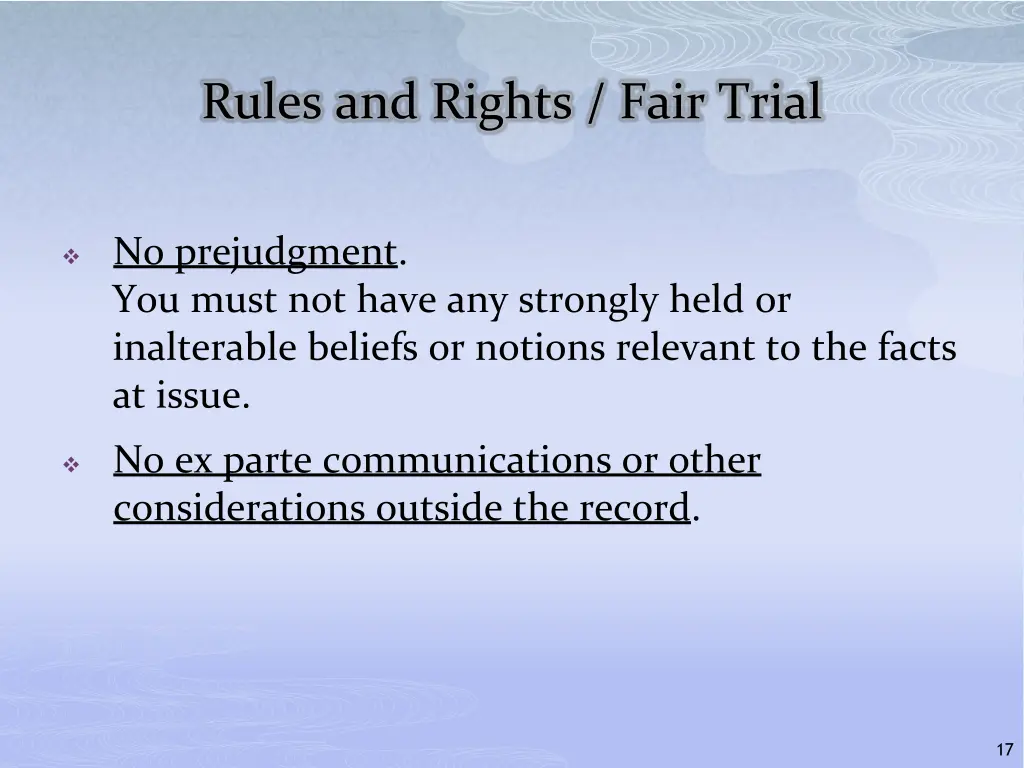 rules and rights fair trial 1