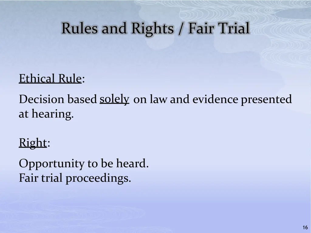 rules and rights fair trial