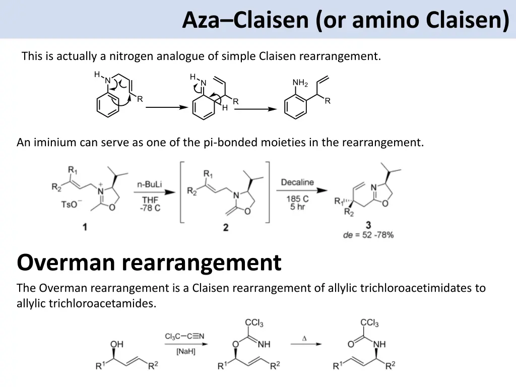 aza claisen or amino claisen