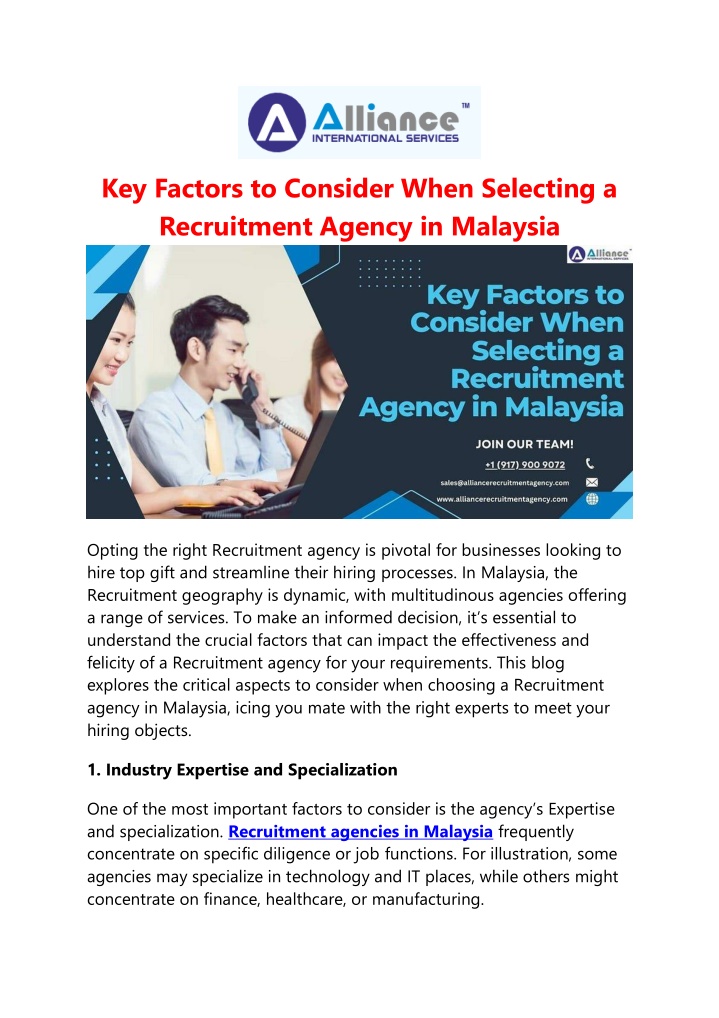 key factors to consider when selecting