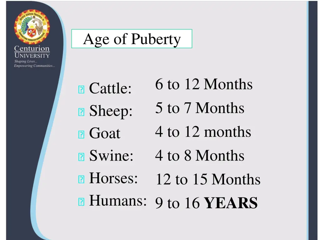 age of puberty