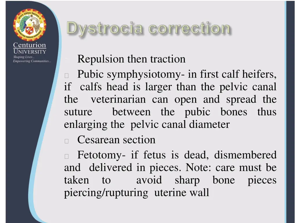 repulsion then traction pubic symphysiotomy