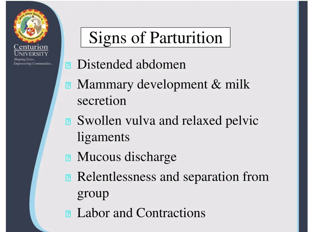 signs of parturition