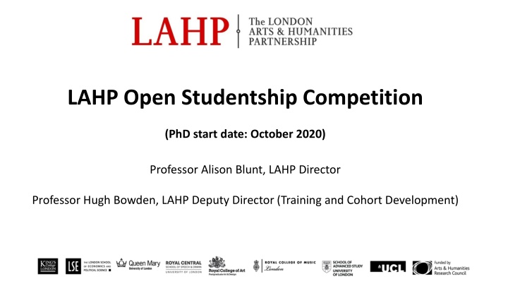 lahp open studentship competition phd start date