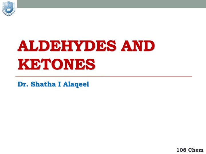 aldehydes and ketones