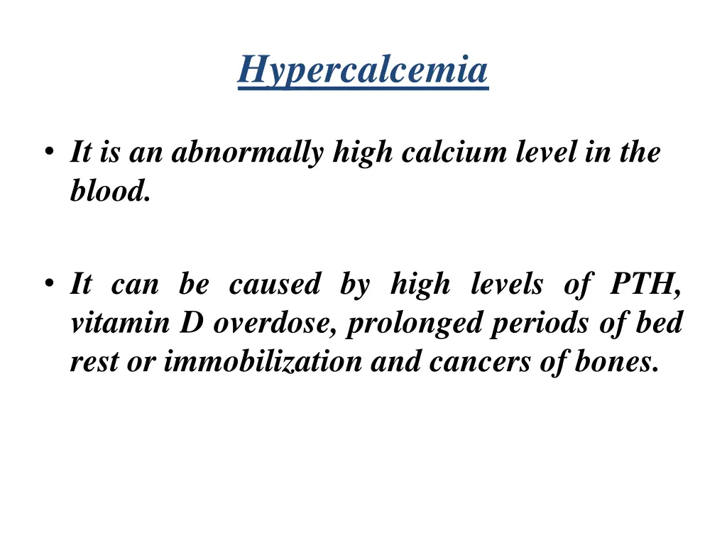 hypercalcemia