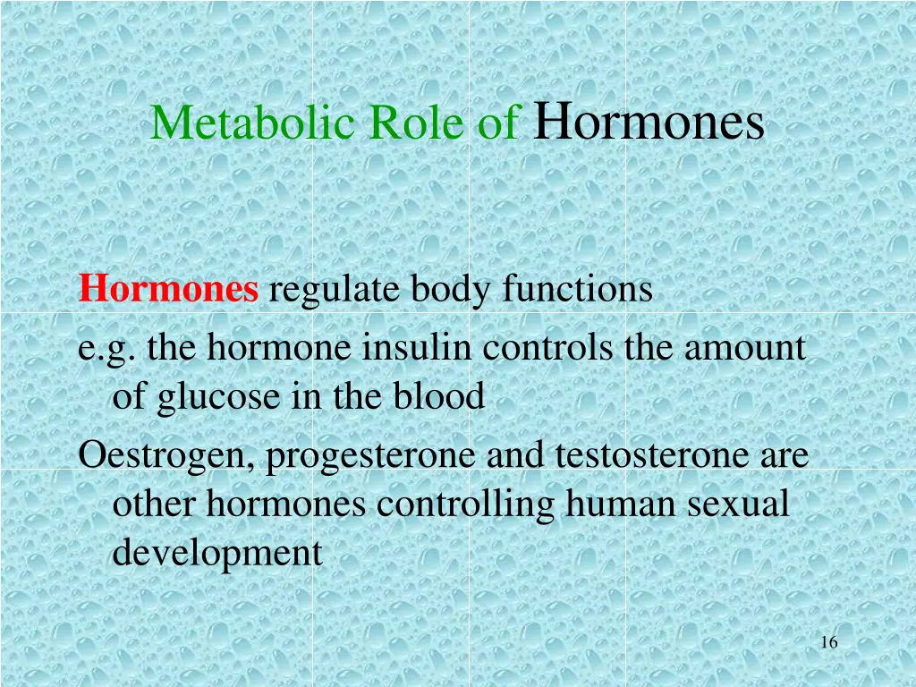 metabolic role of hormones