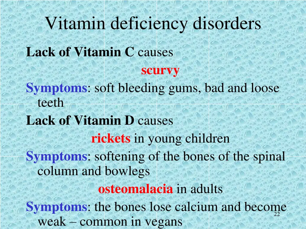 vitamin deficiency disorders