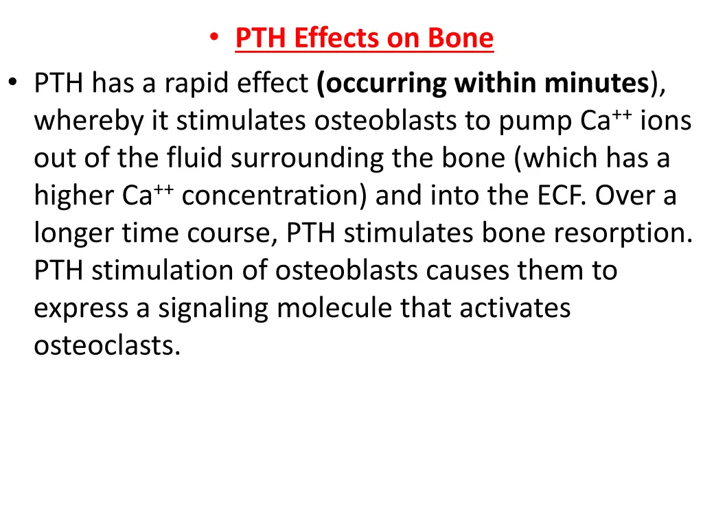 pth effects on bone