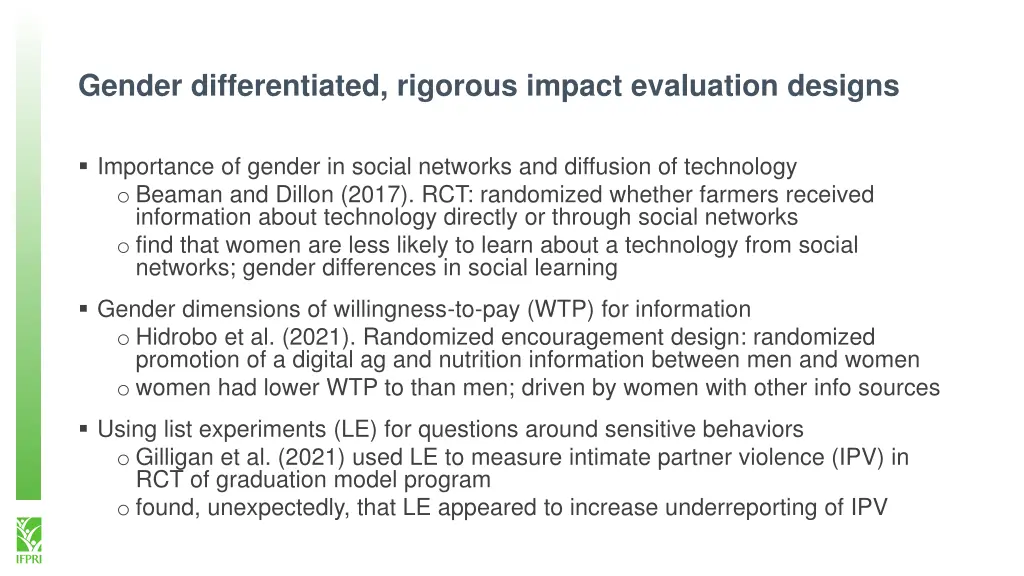 gender differentiated rigorous impact evaluation 1