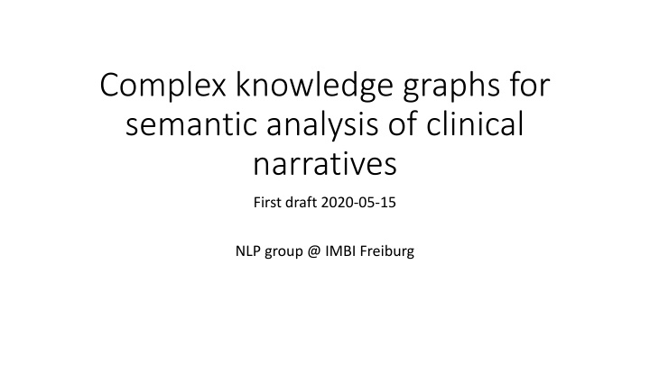 complex knowledge graphs for semantic analysis