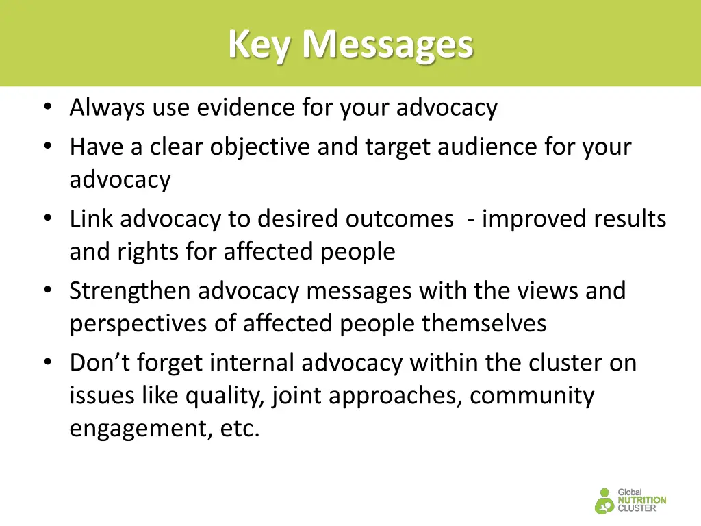 key messages