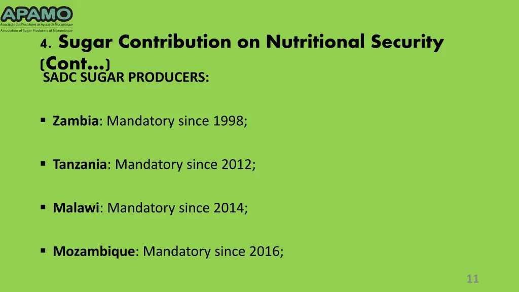 4 sugar contribution on nutritional security cont