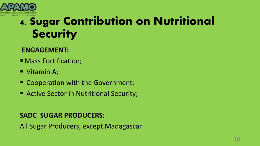 4 sugar contribution on nutritional security