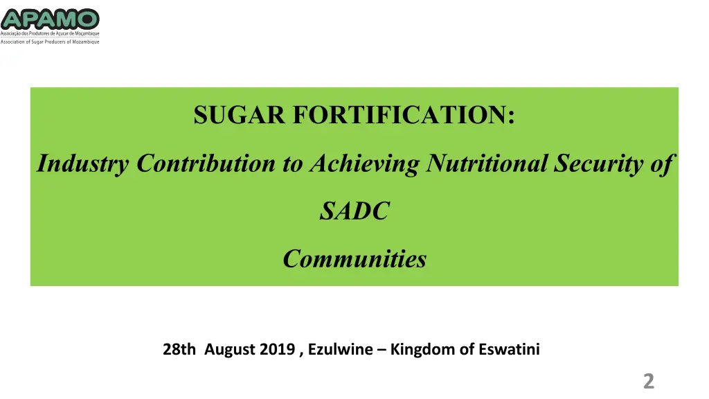 sugar fortification industry contribution