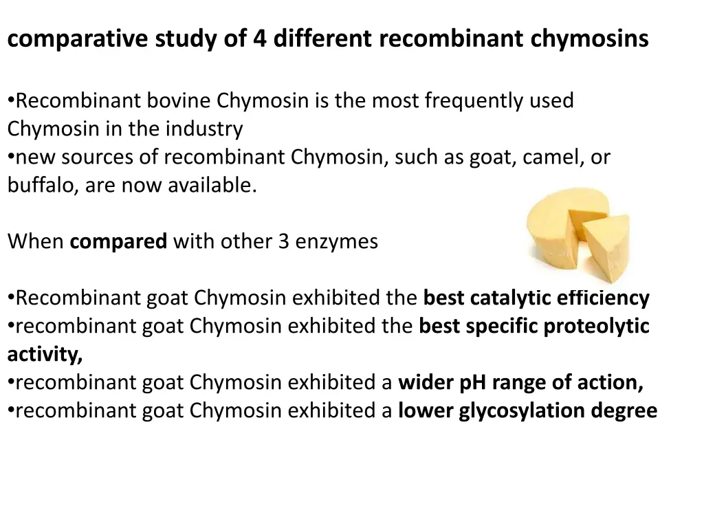 comparative study of 4 different recombinant